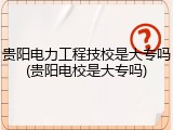 贵阳电力工程技校是大专吗(贵阳电校是大专吗)
