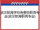 武汉航海学校有哪些职高专业(武汉航海职高专业)