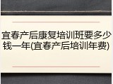 宜春产后康复培训班要多少钱一年(宜春产后培训年费)