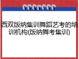 西双版纳集训舞蹈艺考的培训机构(版纳舞考集训)