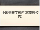 中国贵族学校内部(贵族校内)