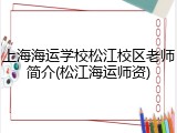 上海海运学校松江校区老师简介(松江海运师资)
