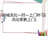 白城洮北一对一上门补习(洮北家教上门)