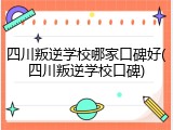 四川叛逆学校哪家口碑好(四川叛逆学校口碑)