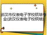 武汉市仪表电子学校烘培专业(武汉仪表电子校烘焙)