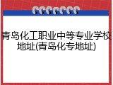 青岛化工职业中等专业学校地址(青岛化专地址)
