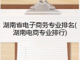 湖南省电子商务专业排名(湖南电商专业排行)
