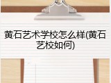 黄石艺术学校怎么样(黄石艺校如何)