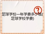 足球学校一年学费多少钱(足球学校学费)