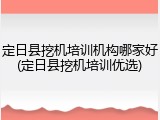 定日县挖机培训机构哪家好(定日县挖机培训优选)