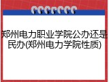 郑州电力职业学院公办还是民办(郑州电力学院性质)