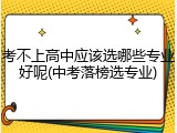 考不上高中应该选哪些专业好呢(中考落榜选专业)