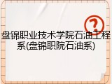 盘锦职业技术学院石油工程系(盘锦职院石油系)