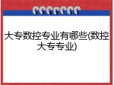 大专数控专业有哪些(数控大专专业)