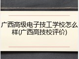 广西高级电子技工学校怎么样(广西高技校评价)