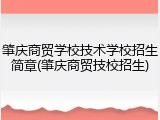 肇庆商贸学校技术学校招生简章(肇庆商贸技校招生)