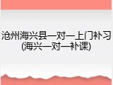 沧州海兴县一对一上门补习(海兴一对一补课)