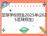 足球学校招生2025年(2025足球招生)