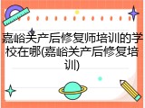 嘉峪关产后修复师培训的学校在哪(嘉峪关产后修复培训)