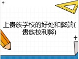 上贵族学校的好处和弊端(贵族校利弊)