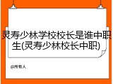 灵寿少林学校校长是谁中职生(灵寿少林校长中职)