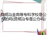 昆明冶金高等专科学校是公办的吗(昆明冶专是公办吗)