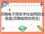 河南电子商务学校官网招生简章(河南电商校招生)
