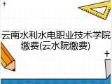 云南水利水电职业技术学院缴费(云水院缴费)