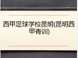 西甲足球学校昆明(昆明西甲青训)