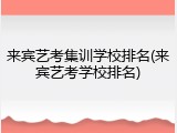来宾艺考集训学校排名(来宾艺考学校排名)