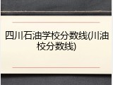 四川石油学校分数线(川油校分数线)
