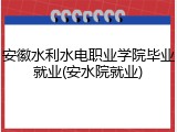 安徽水利水电职业学院毕业就业(安水院就业)