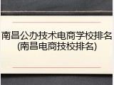 南昌公办技术电商学校排名(南昌电商技校排名)