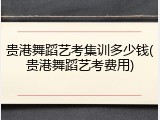 贵港舞蹈艺考集训多少钱(贵港舞蹈艺考费用)