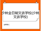 少林全日制文武学校(少林文武学校)