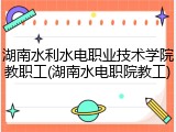 湖南水利水电职业技术学院教职工(湖南水电职院教工)