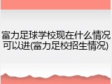 富力足球学校现在什么情况可以进(富力足校招生情况)