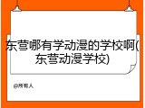 东营哪有学动漫的学校啊(东营动漫学校)
