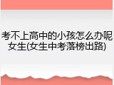 考不上高中的小孩怎么办呢女生(女生中考落榜出路)