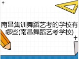 南昌集训舞蹈艺考的学校有哪些(南昌舞蹈艺考学校)