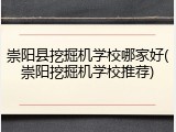 崇阳县挖掘机学校哪家好(崇阳挖掘机学校推荐)