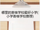 哪里的寄宿学校最好小学(小学寄宿学校推荐)