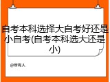 自考本科选择大自考好还是小自考(自考本科选大还是小)