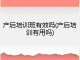 产后培训班有效吗(产后培训有用吗)