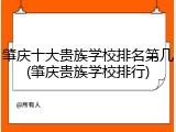 肇庆十大贵族学校排名第几(肇庆贵族学校排行)
