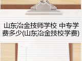 山东冶金技师学校 中专学费多少(山东冶金技校学费)