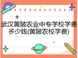 武汉黄陂农业中专学校学费多少钱(黄陂农校学费)
