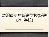 益阳青少年叛逆学校(叛逆少年学校)