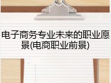 电子商务专业未来的职业愿景(电商职业前景)