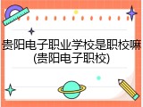 贵阳电子职业学校是职校嘛(贵阳电子职校)